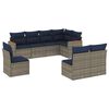 vidaXL Conjunto de sof&aacute; de jardim com 8 pe&ccedil;as e almofadas em rattan sint&eacute;tico cinza