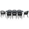 vidaXL Conjunto de Jantar para Jardim 9 pcs Preto vime PE