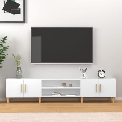 vidaXL Móvel p/ TV 180x31,5x40 cm derivados de madeira branco