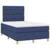 vidaXL Cama box spring c/ colch&atilde;o e LED 120x190 cm tecido azul