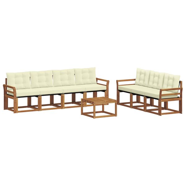 vidaXL Conjunto de Sof&aacute;s para Exterior 8 pcs Natural e Creme