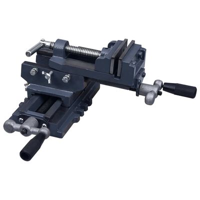vidaXL Torno-prensa manual com corrediça transversal 70 mm