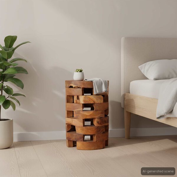 vidaXL Mesa de cabeceira 30x30x45 cm madeira de teca maciça