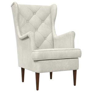 vidaXL poltrona Creme Veludo