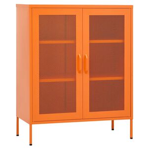 vidaXL Arm&aacute;rio de arruma&ccedil;&atilde;o a&ccedil;o 80x35x101,5 cm laranja