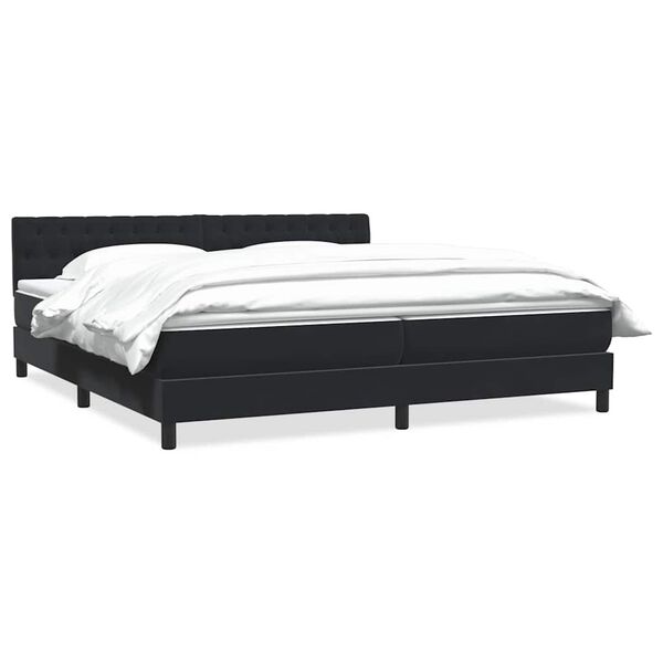 vidaXL Cama com molas/colch&atilde;o 180x210 cm veludo preto