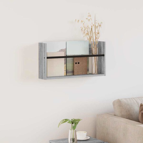 vidaXL Estante de Revistas com prateleira Cinza Sonoma 60 x 12 x 30 cm