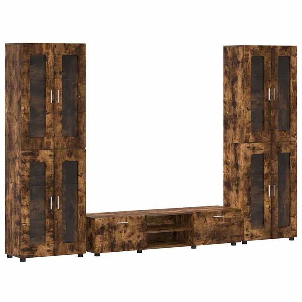 vidaXL Conjunto de m&oacute;vel de TV com gaveta FLORIN Carvalho Defumado