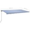 vidaXL Toldo retr&aacute;til manual com LED 6x3 m azul e branco