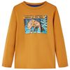 T-shirt de manga comprida para crian&ccedil;a ocre-escuro 128