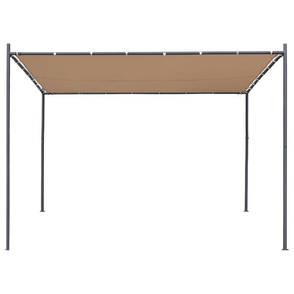 vidaXL Gazebo com telhado inclinado 300x300x257 cm 180 g/m&sup2; bege