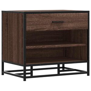 vidaXL Banco cal&ccedil;ado carvalho castanho 60x40x53,5 cm madeira e metal
