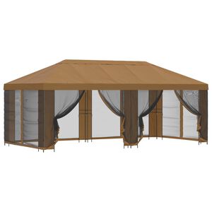 vidaXL Gazebo com paredes laterais 6 x 3 m Bege Poli&eacute;ster e A&ccedil;o 190