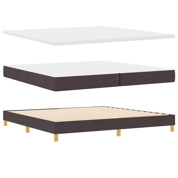 vidaXL Cama Box com colch&atilde;o Marrom Escuro 200 x 200 cm tecido
