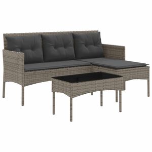 vidaXL Conjunto de Sof&aacute; de Jardim com almofada 2 pcs vime PE