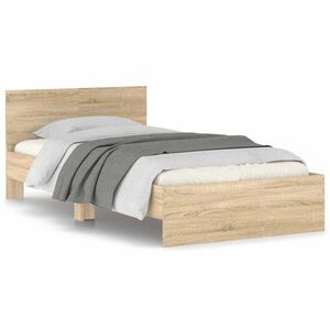 vidaXL Cama sem colch&atilde;o com cabeceira 100x200 cm carvalho sonoma