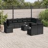 vidaXL 11 pcs conjunto sof&aacute;s de jardim c/ almofad&otilde;es vime PE preto