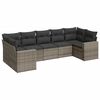 vidaXL 7 pcs conjunto sof&aacute;s p/ jardim c/ almofad&otilde;es vime PE cinzento
