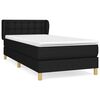 vidaXL Cama com molas/colch&atilde;o 90x190 cm tecido preto