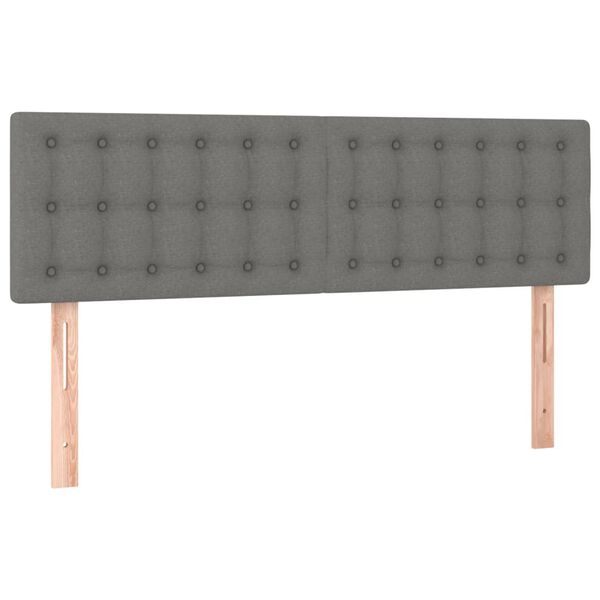 vidaXL Cabeceiras cinzento-escuro 144x5x78/88 cm tecido