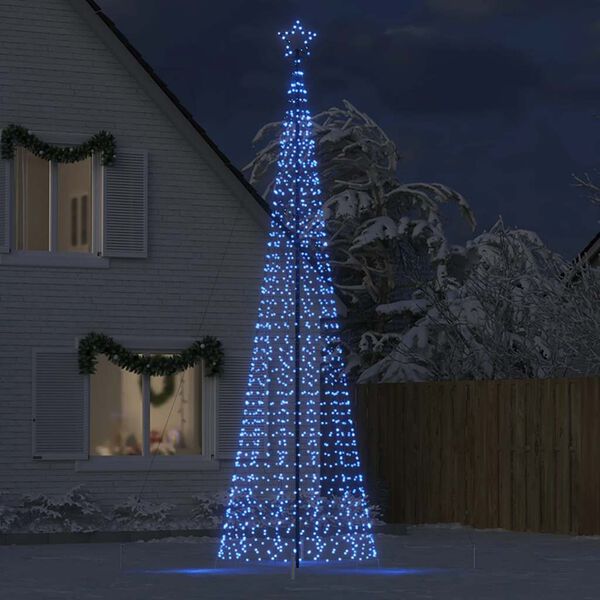 vidaXL Árvore de Natal LED com Spikes 1534 LEDs Azul 500 cm