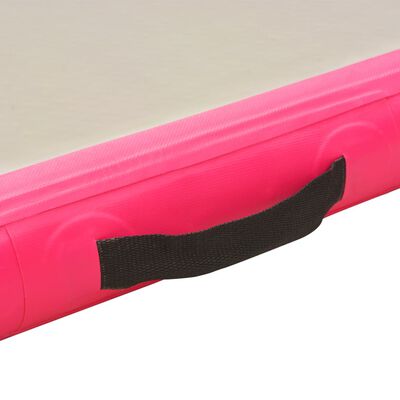 vidaXL Colchão de ginástica insuflável c/ bomba 800x100x10 cm PVC rosa
