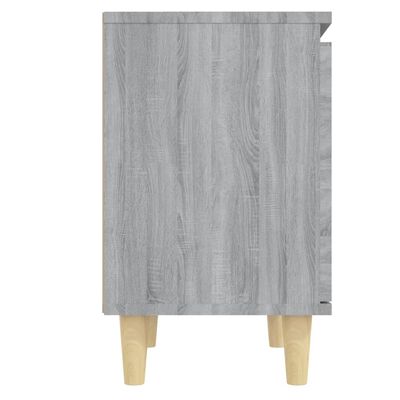 vidaXL Mesa cabeceira c/ pernas madeira maciça 40x30x50cm sonoma cinza