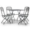 vidaXL 5 pcs conj. de jantar p/ jardim malha metal expandido antracite