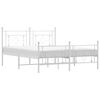 vidaXL Estrutura de cama com cabeceira e p&eacute;s 150x200 cm metal branco