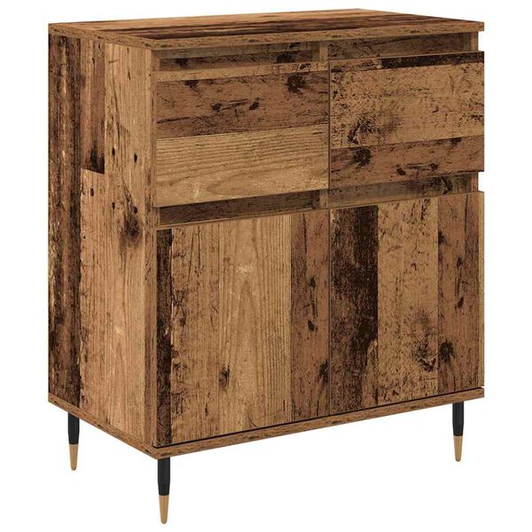 vidaXL Buffet com gaveta Madeira Antiga 60 x 35 x 70 cm