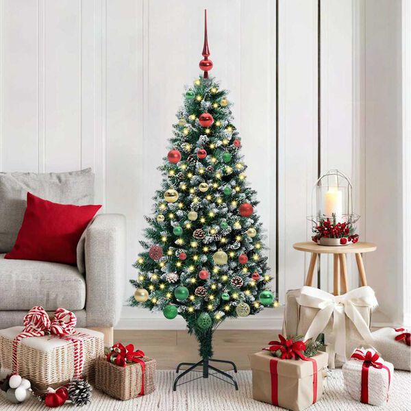 vidaXL &Aacute;rvore de Natal Artificial Verde 150 cm PVC, A&ccedil;o e Pl&aacute;stico
