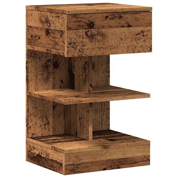 vidaXL Mesa de cabeceira madeira velha 40x35x65 cm madeira trabalhada