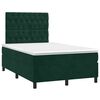 vidaXL Cama boxspring com colch&atilde;o 120x200 cm veludo verde-escuro