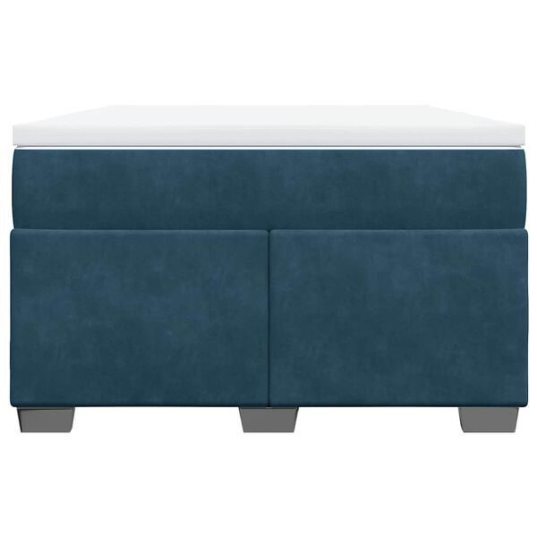 vidaXL Cama boxspring com colch&atilde;o 120x200 cm veludo azul-escuro