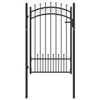 vidaXL Portão para cerca com espetos 100x150 cm aço preto