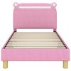 vidaXL Estrutura de Cama Infantil com Cabeceira Rosa 80 x 160 cm
