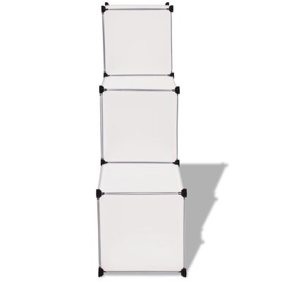 vidaXL Cubos de arrumação com 6 compartimentos branco