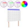 vidaXL Cabeceira cama c/ LED couro artificial 93x16x118/128 cm branco