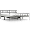 vidaXL Estrutura de cama com cabeceira e p&eacute;s 183x213 cm metal preto