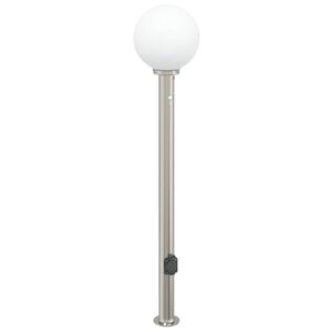 vidaXL Lumin&aacute;ria de poste com sensor e tomada, 120 cm, a&ccedil;o inoxid&aacute;vel, IP44