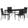 vidaXL Conjunto de Jantar para Jardim 5 pcs Preto
