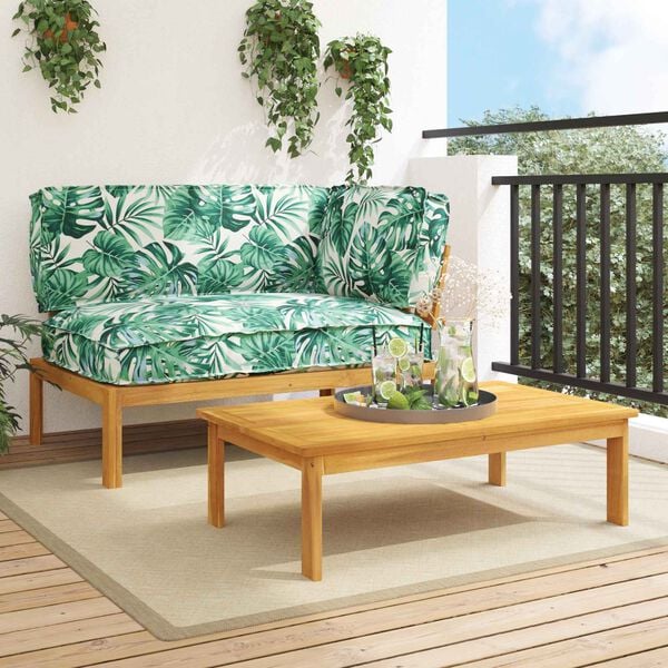 vidaXL Conjunto de Sof&aacute;s com almofada Folha 2 pcs Padr&atilde;o de Folhas