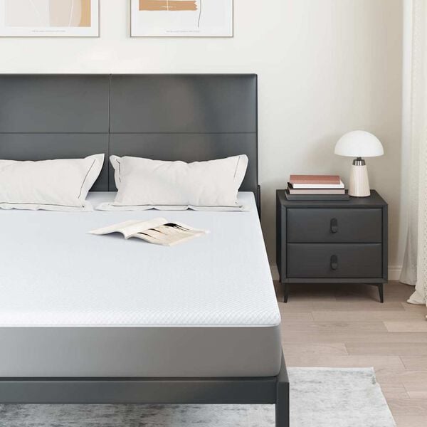 vidaXL Topper de Colch&atilde;o Branco 70 x 200 x 3.5 cm Tecido Jacquard