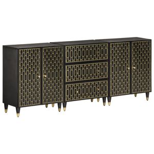 vidaXL M&oacute;veis de apoio 3 pcs 60x33x75 cm madeira de mangueira maci&ccedil;a