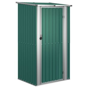 vidaXL Abrigo de jardim verde 118,5x97x209,5 cm a&ccedil;o galvanizado