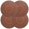 vidaXL Sousplat de Erva Marinha 4 pcs Castanho &Oslash; 30 cm