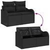 vidaXL Conjunto de Sof&aacute; de Jardim 8 pcs Preto Rattan e A&ccedil;o e Vidro