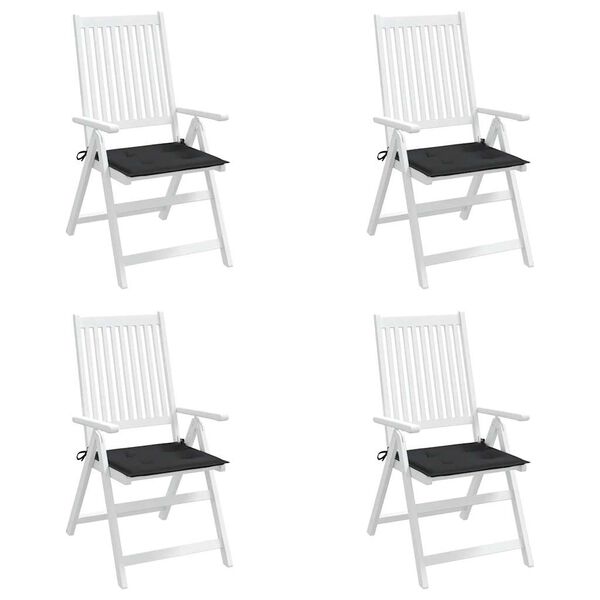 vidaXL Almofad&otilde;es p/ cadeiras de jardim 4 pcs tecido oxford preto
