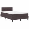 vidaXL Cama Box com fitas LED Marrom Escuro 120 x 190 cm tecido