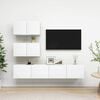 vidaXL 4 pcs conjunto de m&oacute;veis de TV derivados de madeira branco